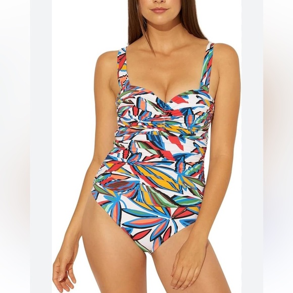 Bleu Rod Beattie Lush Life Shirred Swimsuit NEW size 10 - Picture 1 of 9